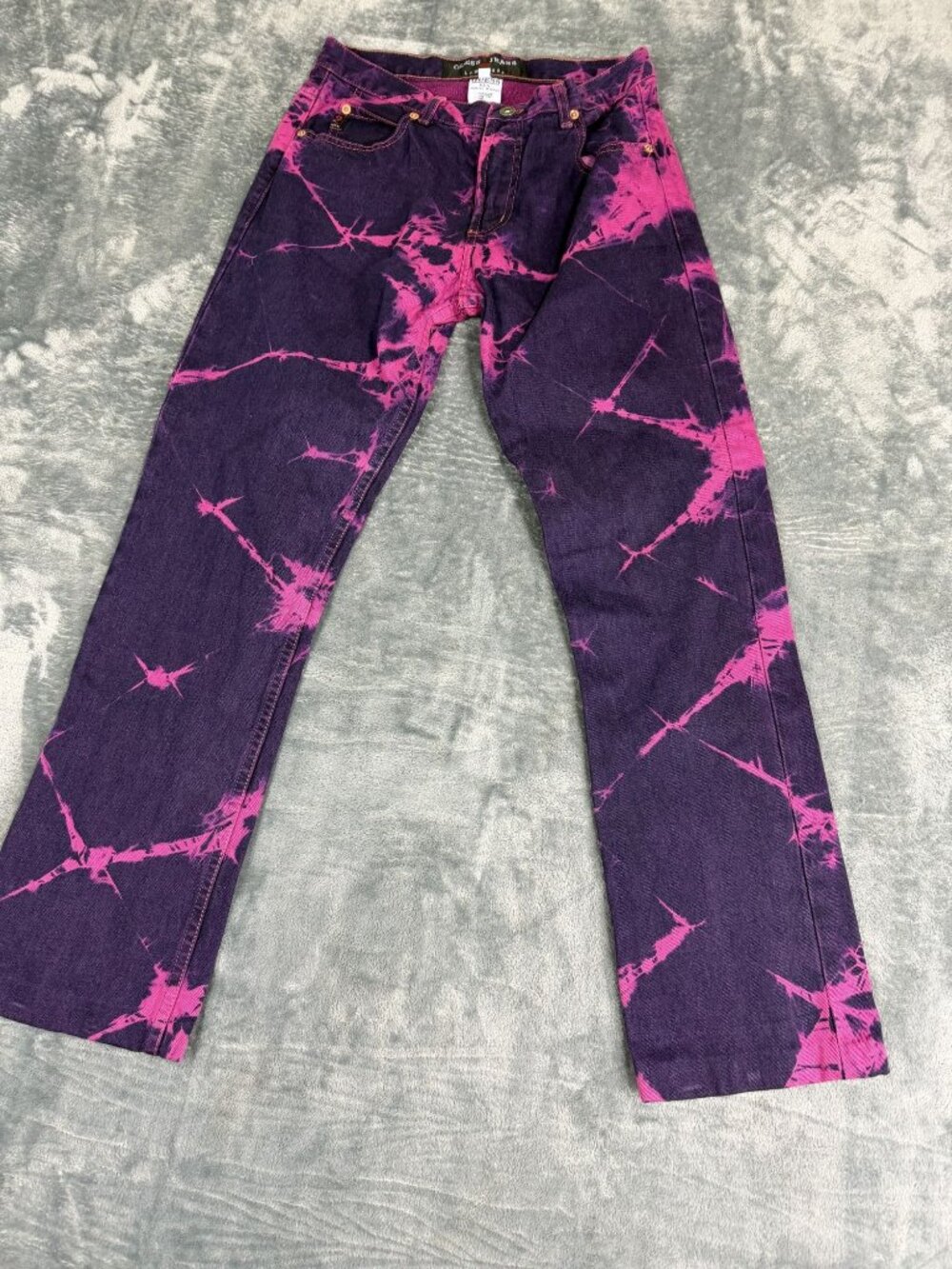 Guess Jeans Womens Low Rider Tie-Dye Purple & Pink Denim Pants 28